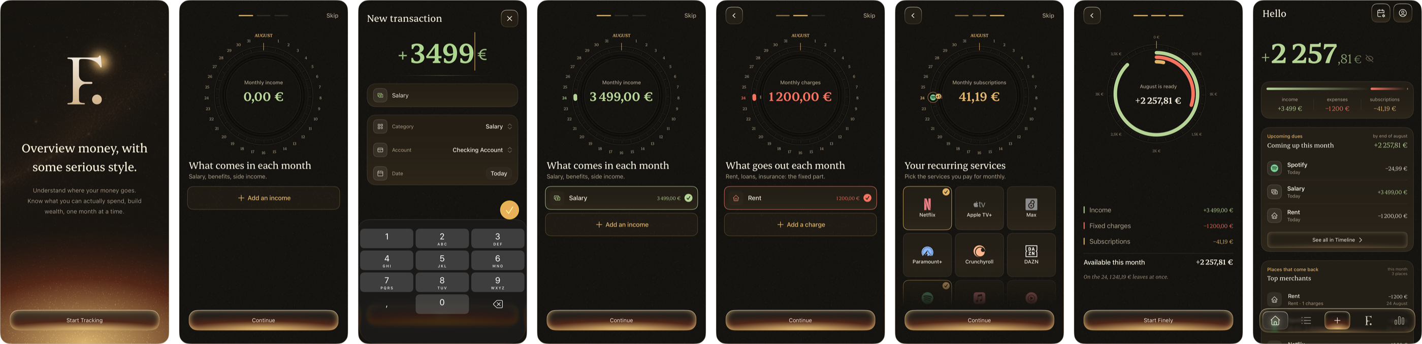 Finely, the user flow