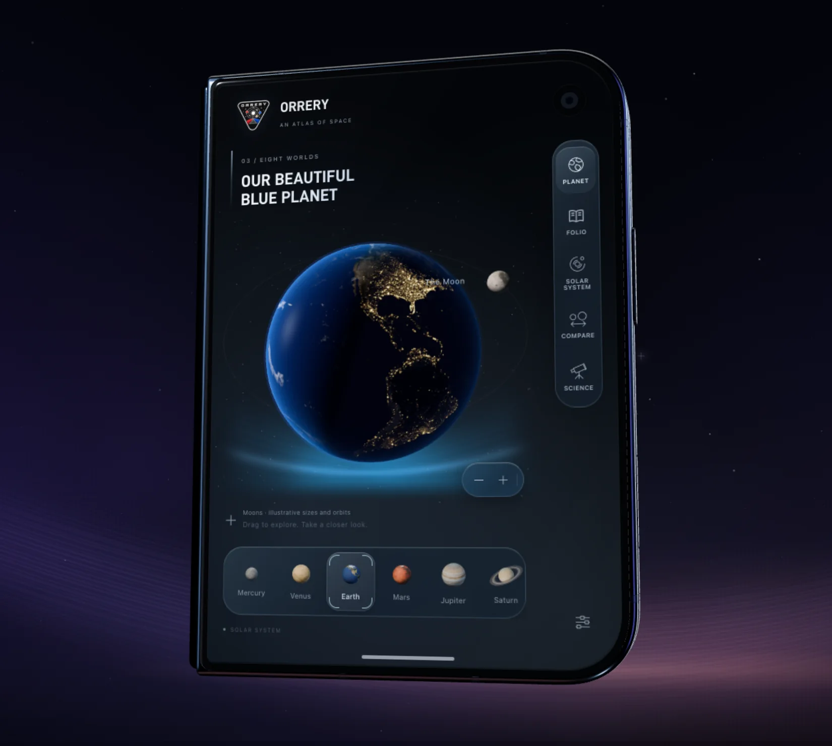 Orrery, screens