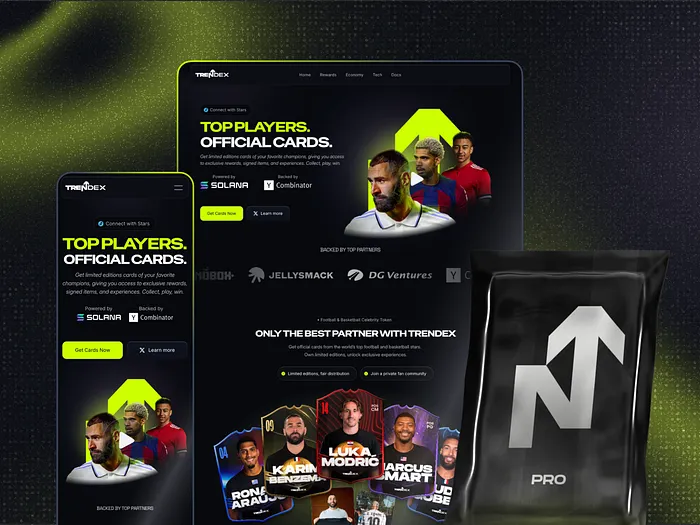 Web 3 official sports cards landing